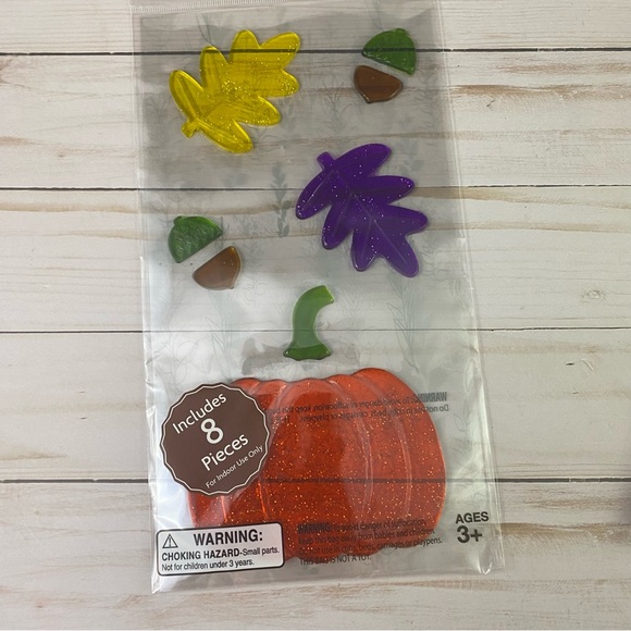 Set Of 3 Fall Harvest Window Sticker Gel Clings Owl Sunflower Pumpkin Acorn Leaf - Picture 7 of 8